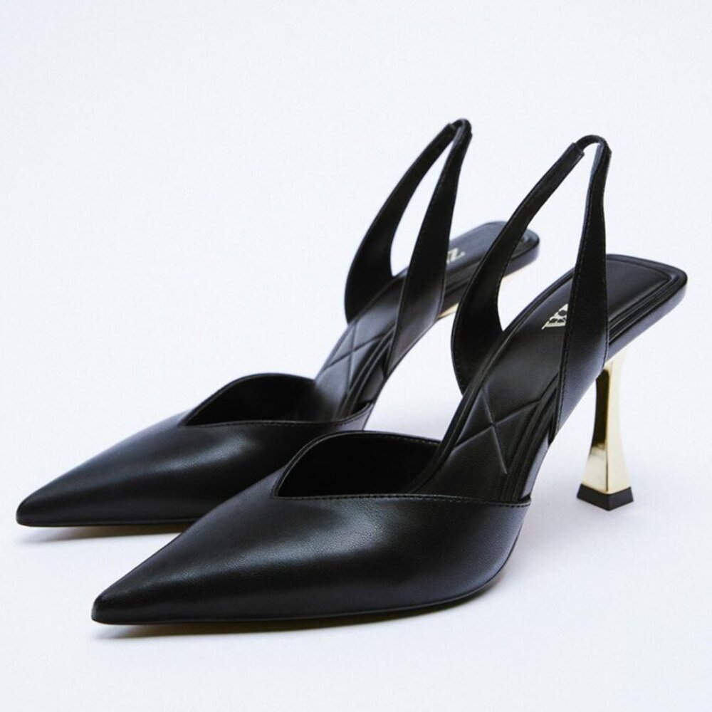Elegant Black Slingback Heels